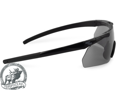 Очки стрелковые защитные ShotTime Caracal (чёрные, линза серая) #GST-035-BLK-G