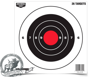 Мишень бумажная Birchwood Eze-Scorer Bull's-eye Paper Target, 8", 26шт. #BC-37826