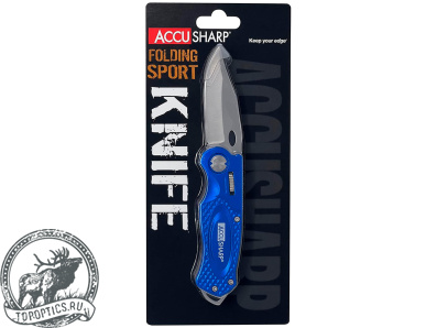Нож складной AccuSharp Folding Sport Knife, нержавеющая сталь, синий #701C