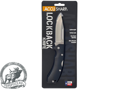 Нож складной AccuSharp Lockback Knife, нержавеющая сталь, G10, чёрный #711C